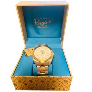 NIB NWT Penguin watch two tone silver gold